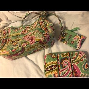 Vera Bradley purse, lanyard, and wallet